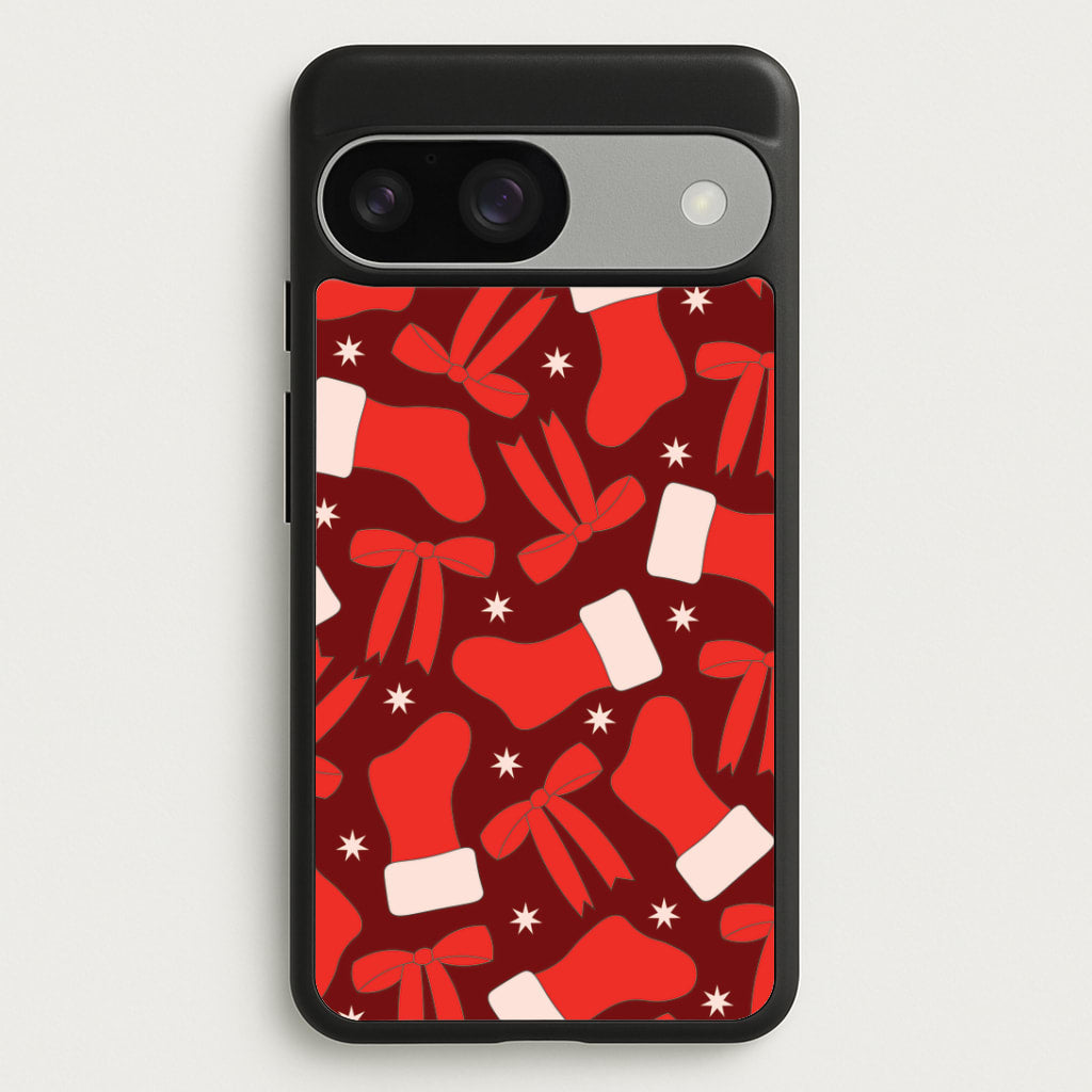 Stockings And Bows Pattern Google Pixel 9 / 9 Pro Case