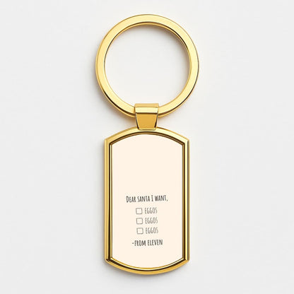 Eleven's Christmas List Gold Keyring