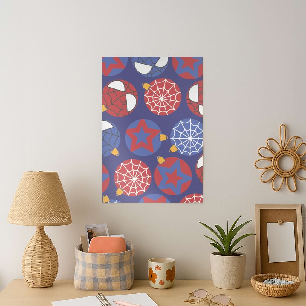 Spider Hero Baubles Pattern Art Print
