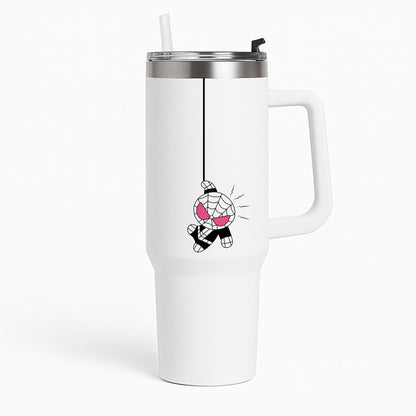Pink Hanging Spider Hero  Tumbler