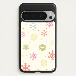 Pastel Snowflakes Pattern Google Pixel 9 Pro XL Case
