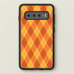 Orange Argyle Pattern Galaxy S10 Case