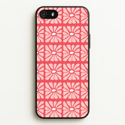 Square Abstract Flowers Pink iPhone 5 / 5s / SE 2016 Case