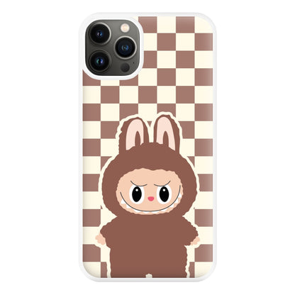 Checkered Cute Brown Monster  iPhone 13 Case