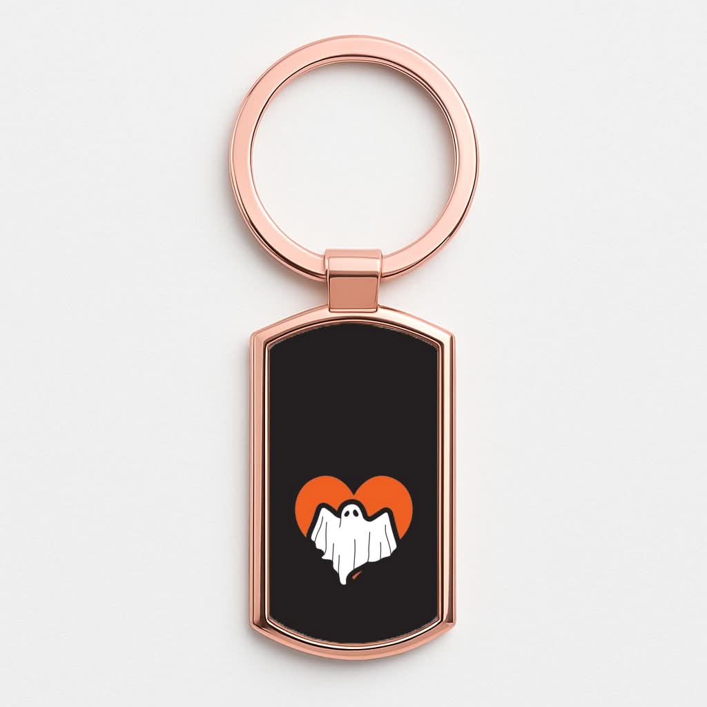 Ghost Heart  Rose Gold Keyring