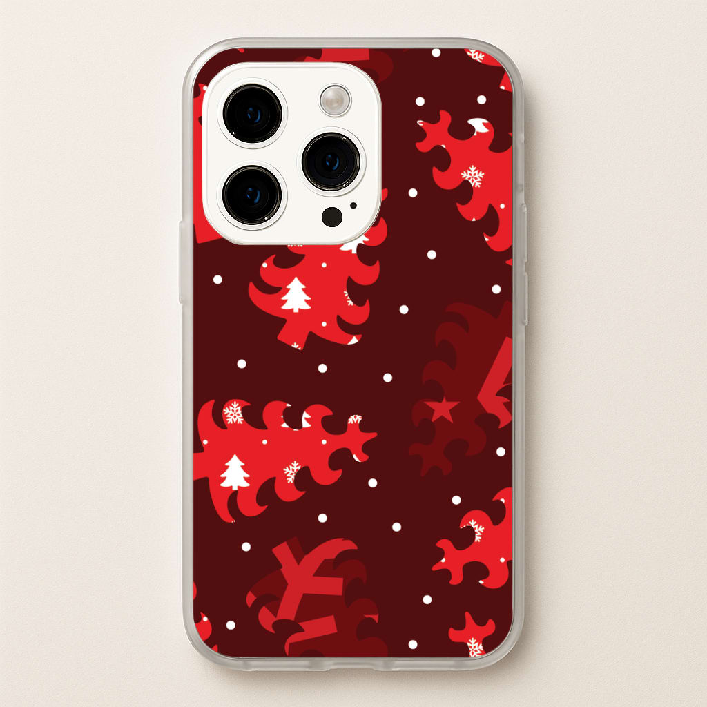 Wrapping Paper Christmas Tree Pattern iPhone 15 Pro Case