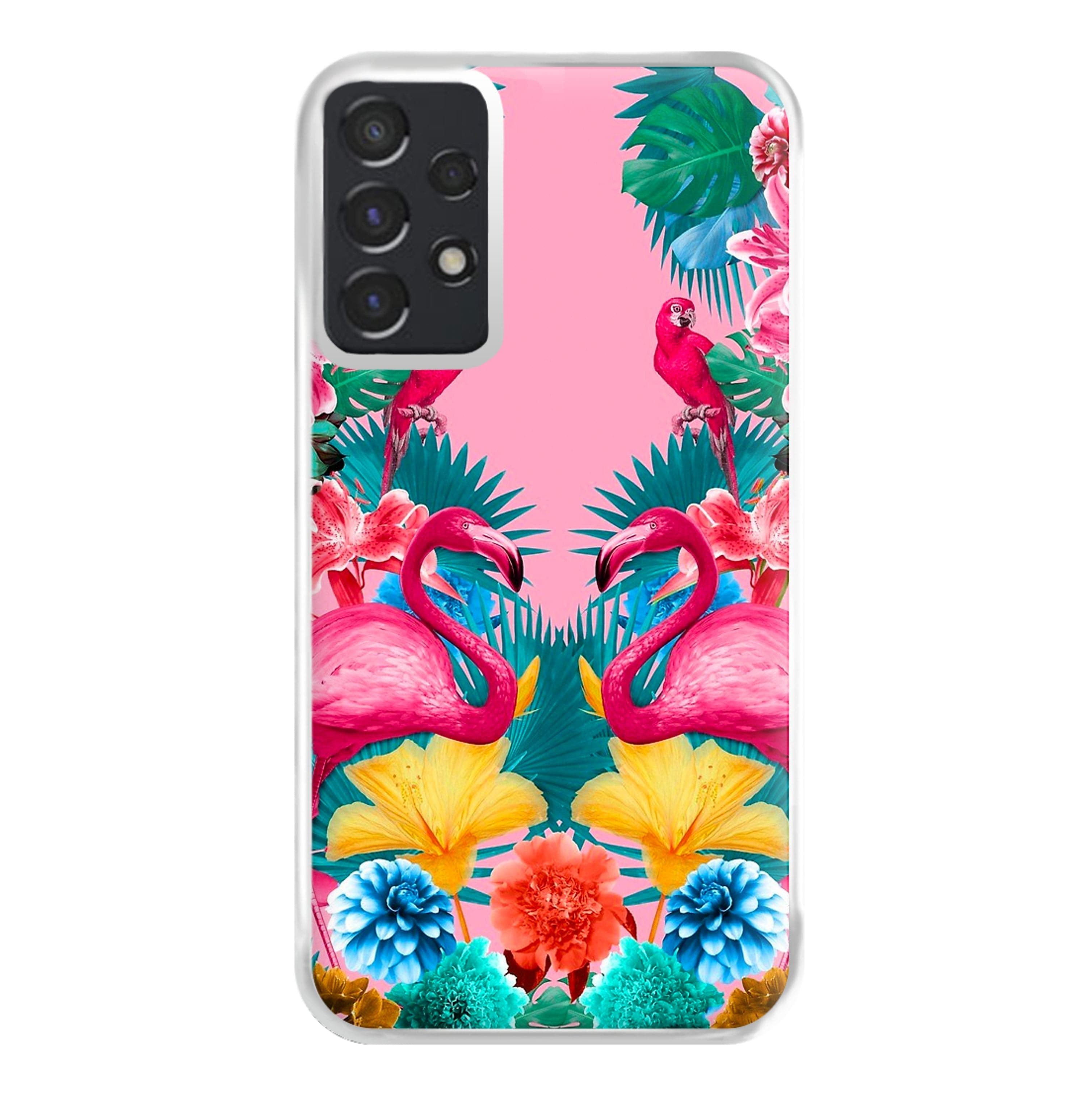 Flamingo and Tropical garden Phone Case