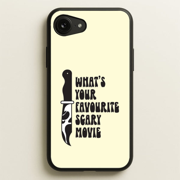 What's Your Favourite Scary Movie Trippy iPhone 16e Case