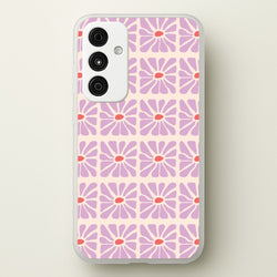 Square Abstract Flowers Mauve Galaxy A55 Case