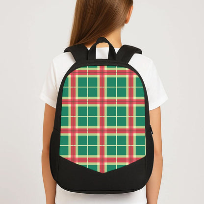 Red And Green Tartan II Christmas Pattern School Bag