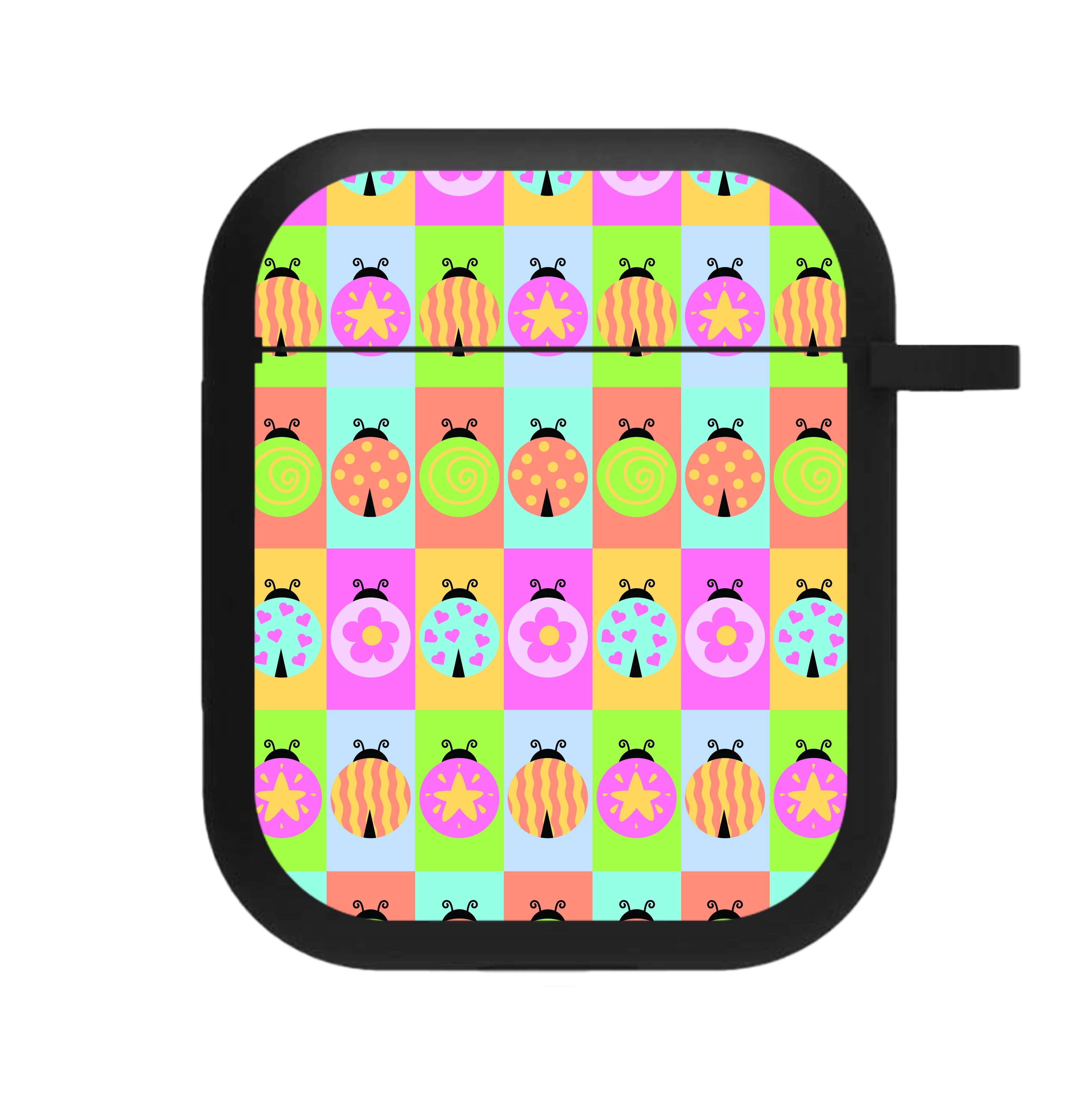 Cartoon Ladybugs Colourful Pattern AirPods Case