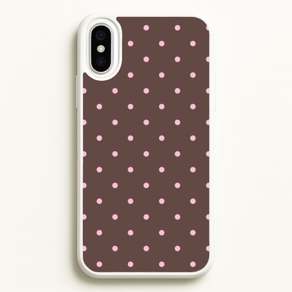 Chocolate & Strawberry Polka Dots iPhone XS Max Case