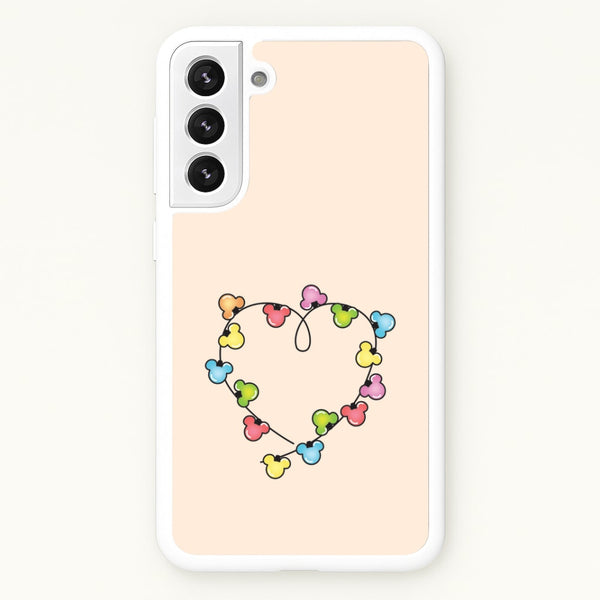 Cartoon Mouse Christmas Fairylights Heart Galaxy S22 Case