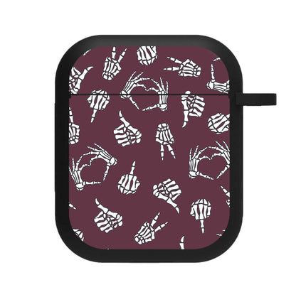 Skeleton Hands Pattern AirPods Case