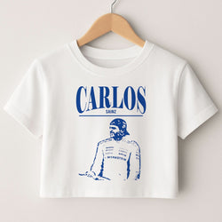 Carlos White And Blue Crop Top