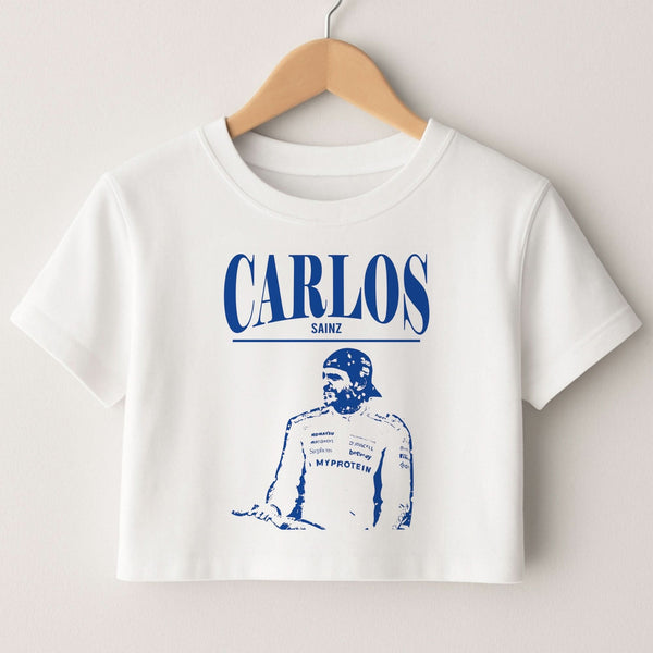 Carlos White And Blue Crop Top