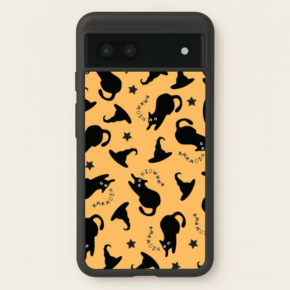 Black Cat And Hats Pattern Google Pixel 7a Case