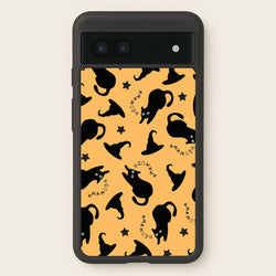 Black Cat And Hats Pattern Google Pixel 6a Case