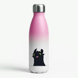 Black Fury Dragon Pink Water Bottle
