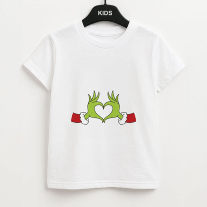 Christmas Green Heart Kids Unisex T-Shirt