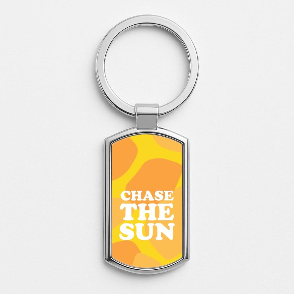 Chase The Sun Silver Metal Keyring