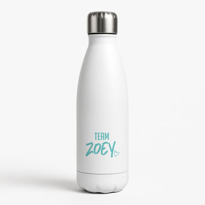Team Zoey White Water Bottle