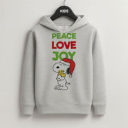 Peace, Love, Joy Christmas Cartoon Beagle Kids Hoodie 2