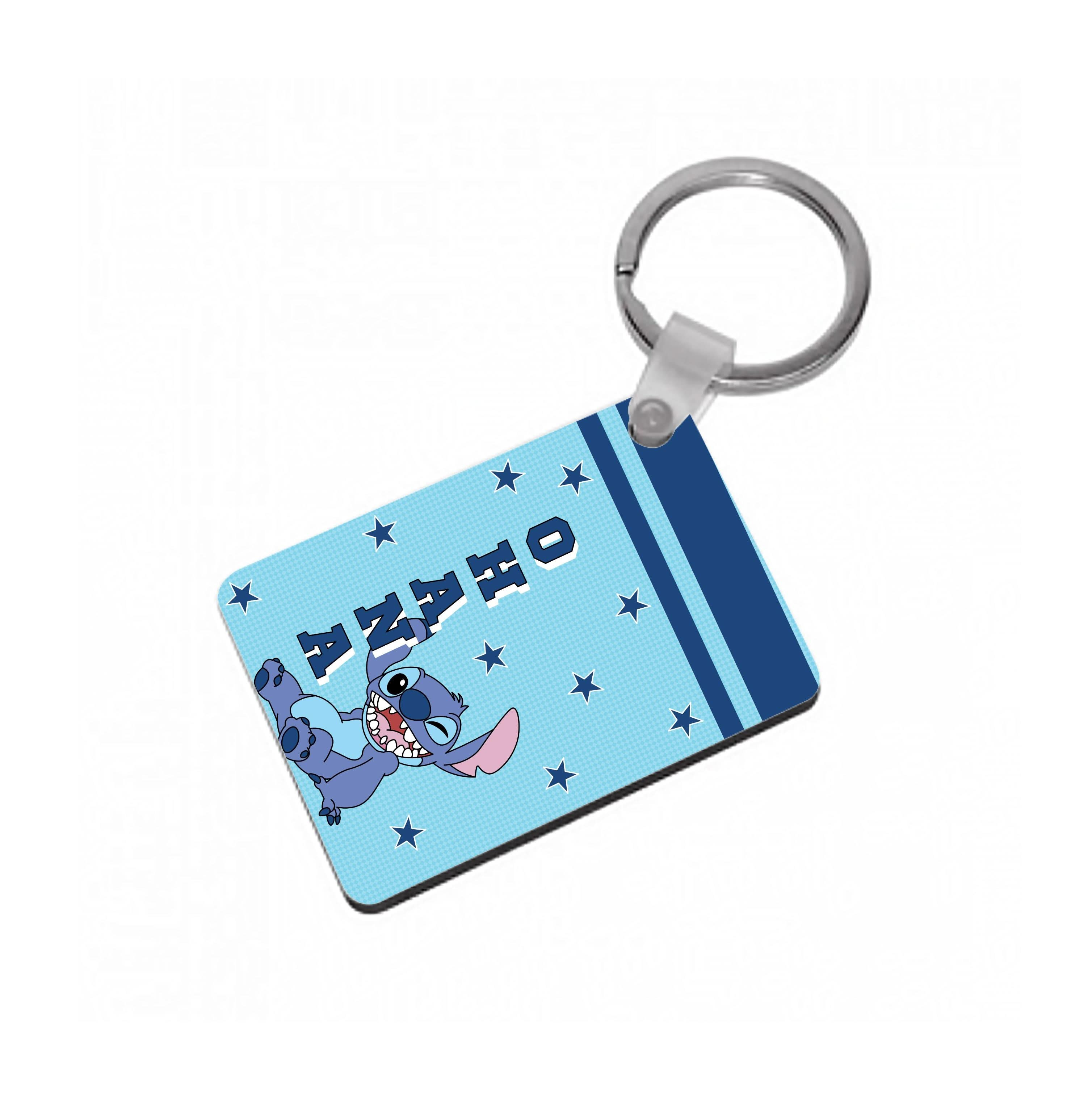 Blue Alien Ohana Keyring