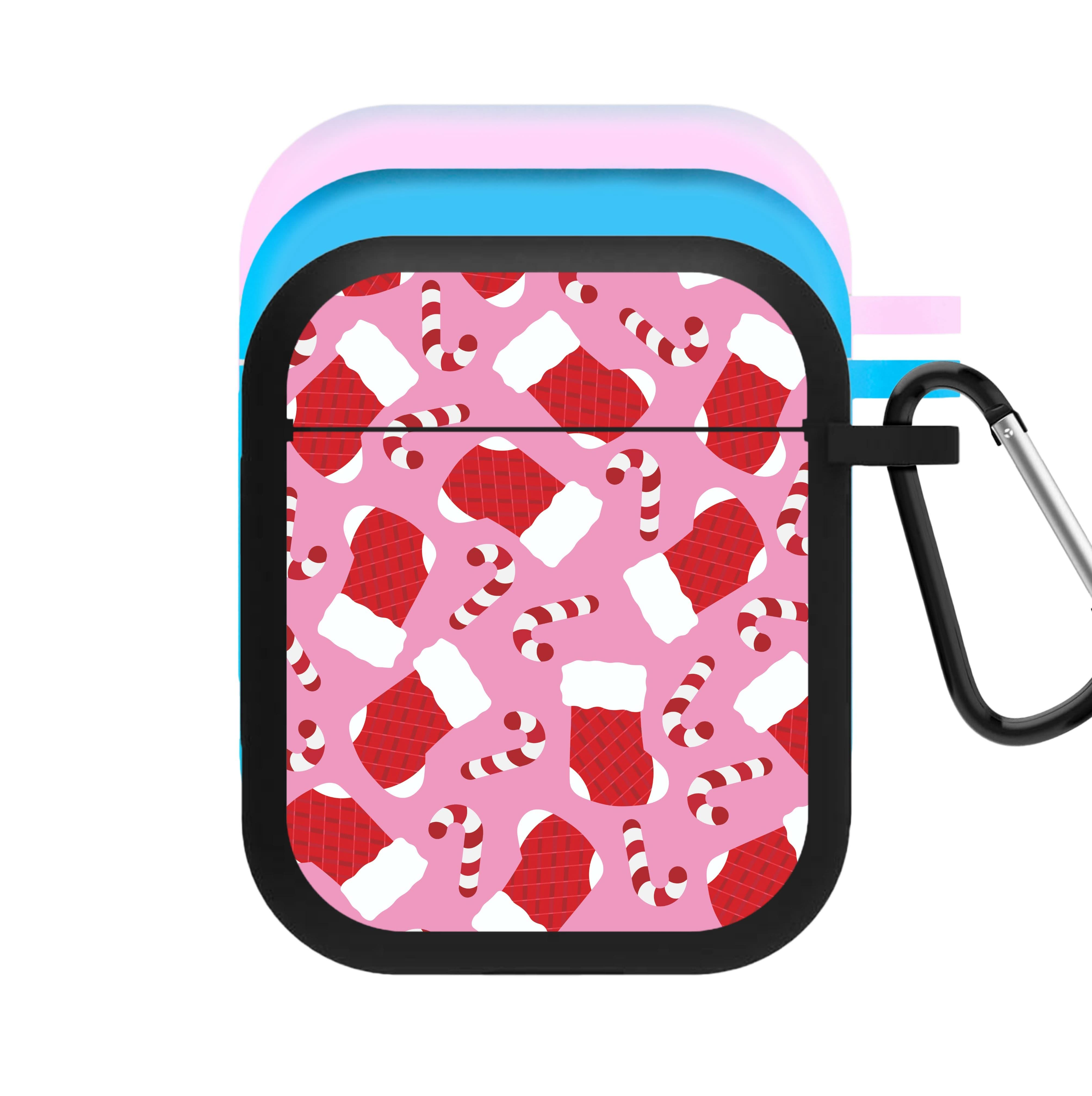 Pink Stocking Pattern AirPods Case