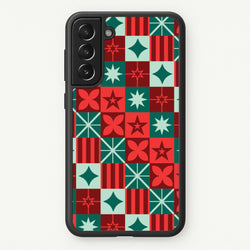 Geometric Square Christmas Pattern Galaxy S21 Plus Case
