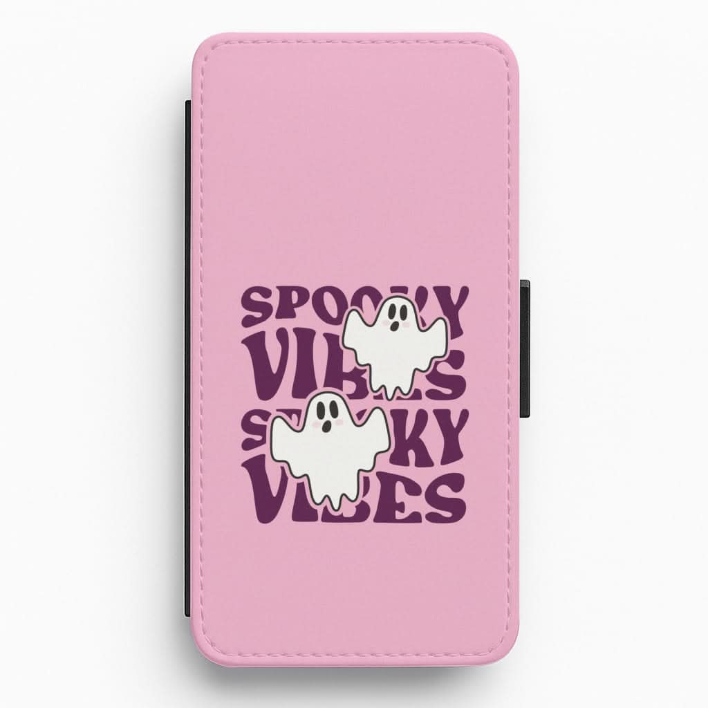 Spooky Vibes Pink Flip / Wallet Phone Case
