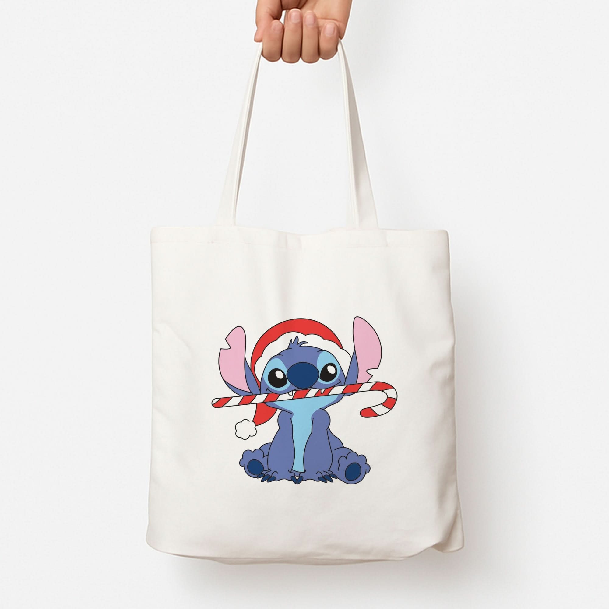 Cute Blue Alien Candycane Tote Bag