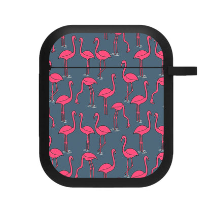 Basic Pink Flamingo Pattern AirPods Case