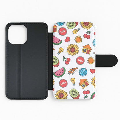Harry Stickers Pattern Flip Phone Case