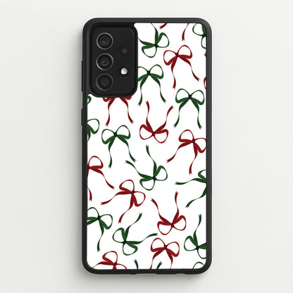 Red And Green Coquette Christmas Bows Pattern Galaxy A52 / A52s Case
