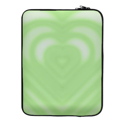 Drippy Love Heart Green Laptop Sleeve