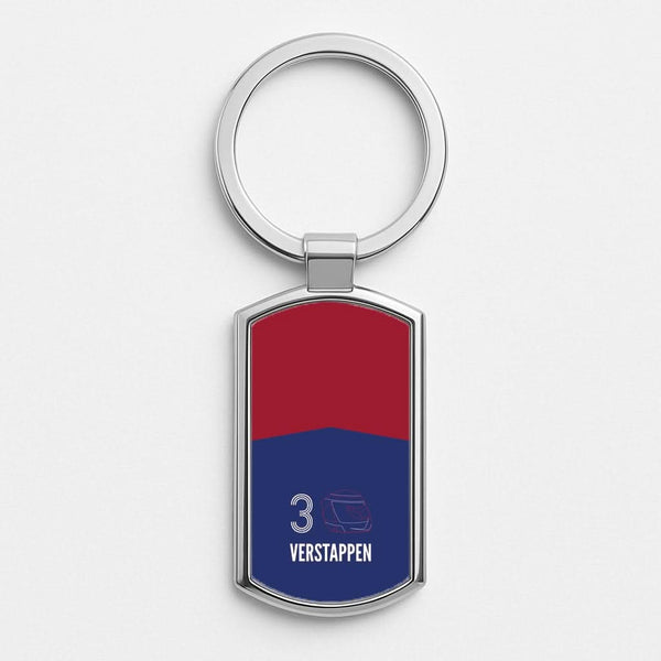 Verstappen Helmet 2026 Silver Metal Keyring
