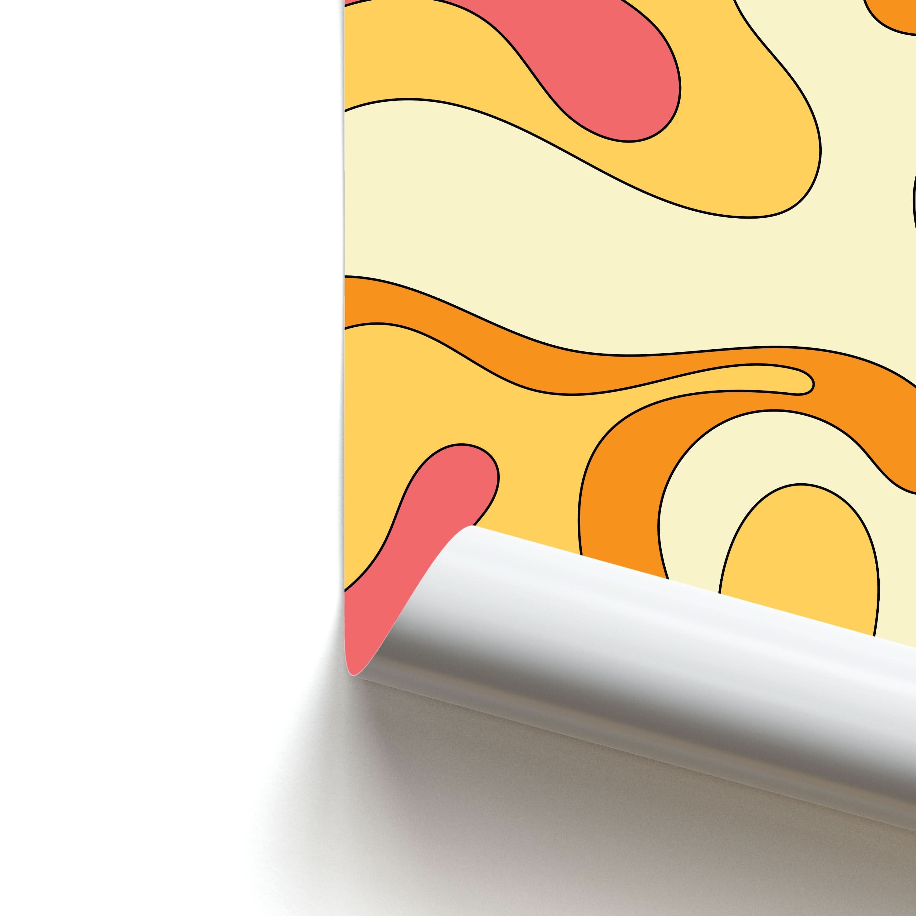 Pastel Waves Abstract Pattern Poster
