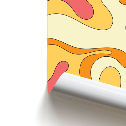 Pastel Waves Abstract Pattern Poster