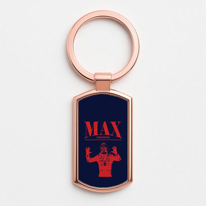 Max Blue And Red Rose Gold Keyring