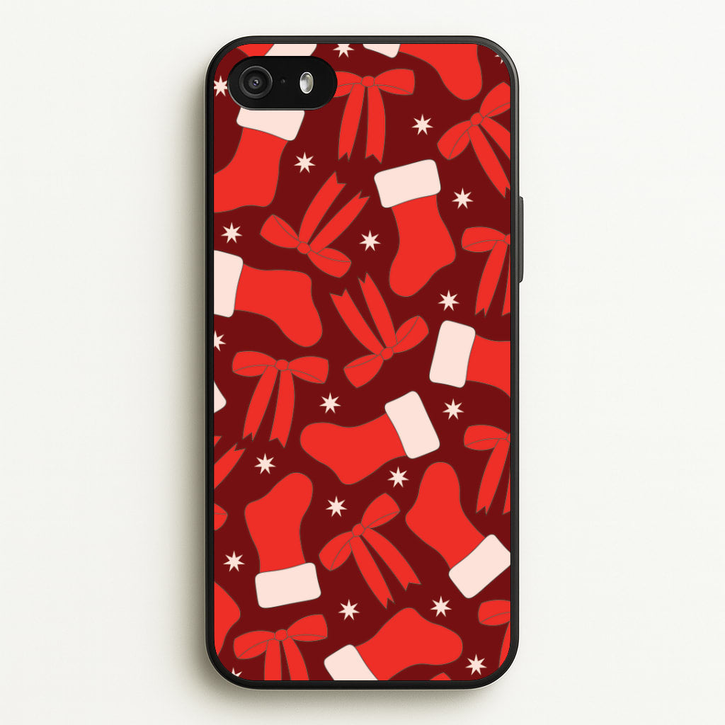 Stockings And Bows Pattern iPhone 5 / 5s / SE 2016 Case