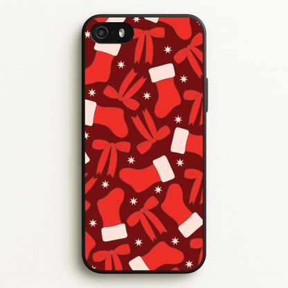 Stockings And Bows Pattern iPhone 5 / 5s / SE 2016 Case
