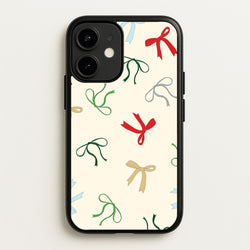 Coquette Christmas Bows Pattern iPhone 12 Mini Case