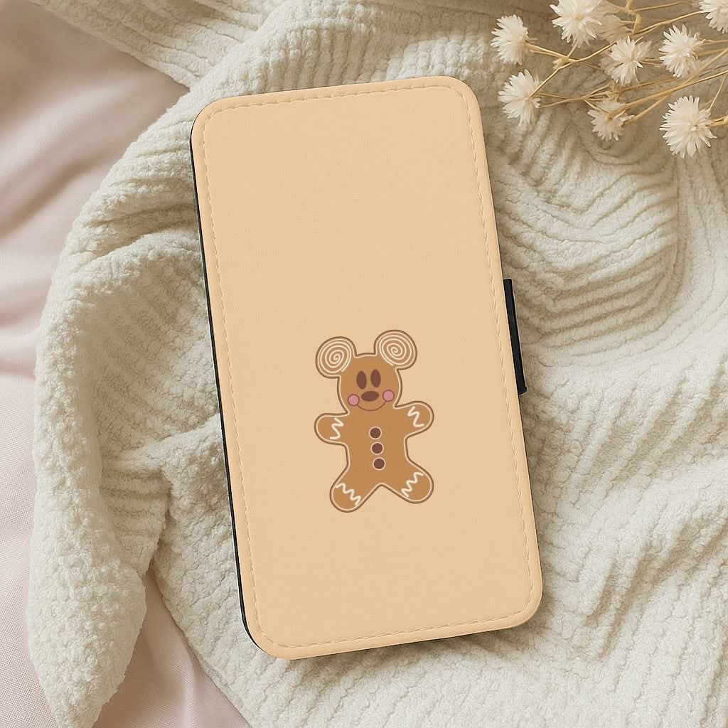 Cartoon Mouse Gingerbread Leather Phone Case
