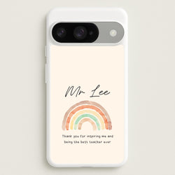 Biege Personalised Teacher Rainbow  Google Pixel 10 / 10 Pro Case