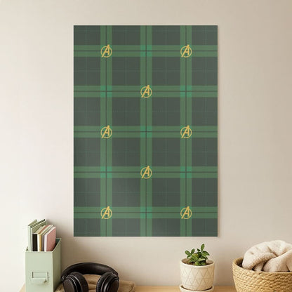 Superhero Team Green Tartan Pattern Poster