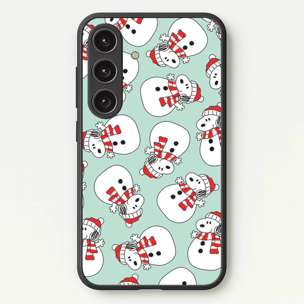 Cartoon Beagle Snowman Pattern Galaxy S24 Case