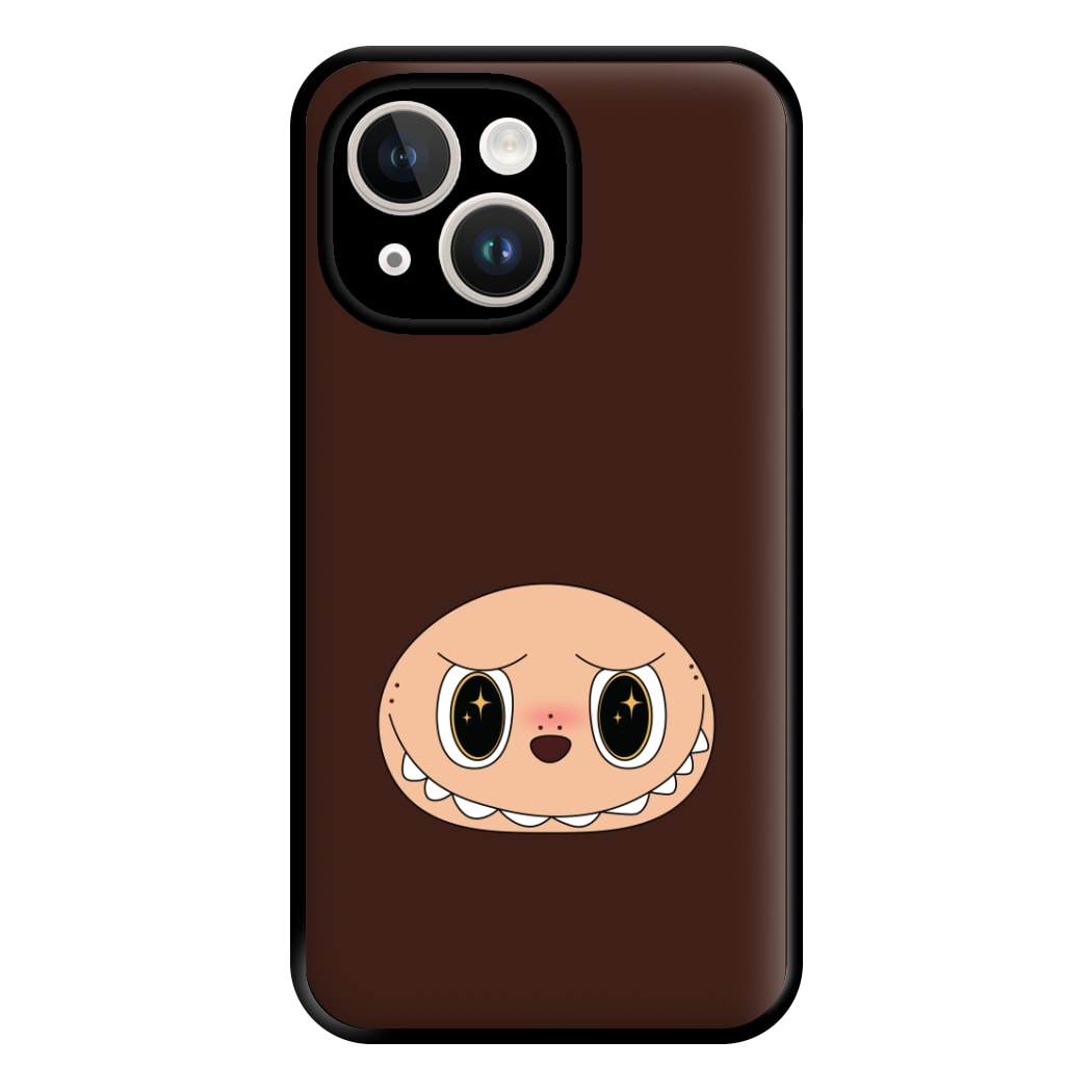 Cute Brown Monster Face iPhone 15 Plus Case