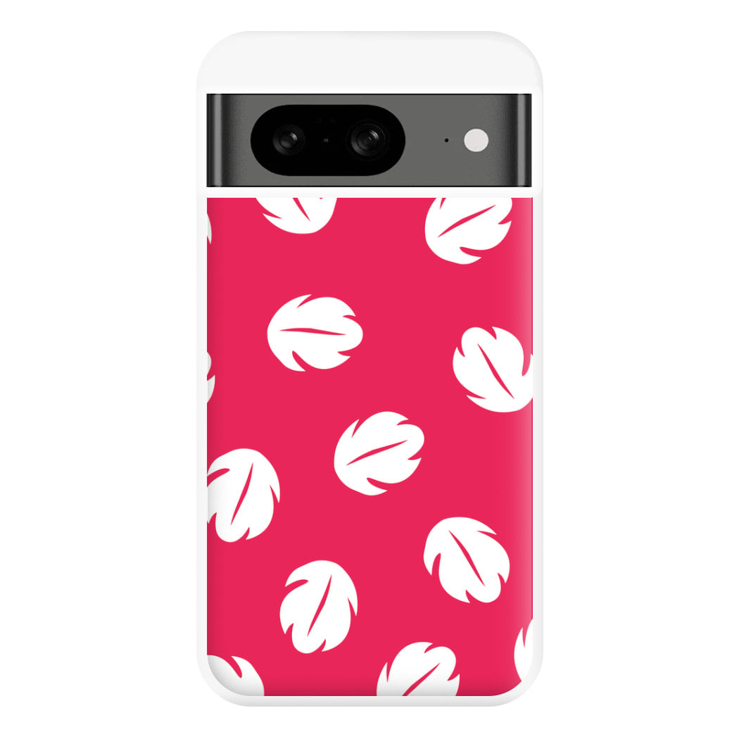 Red And White Cartoon Leaves Pattern Google Pixel 8 Case