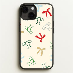 Coquette Christmas Bows Pattern iPhone 13 Mini Case